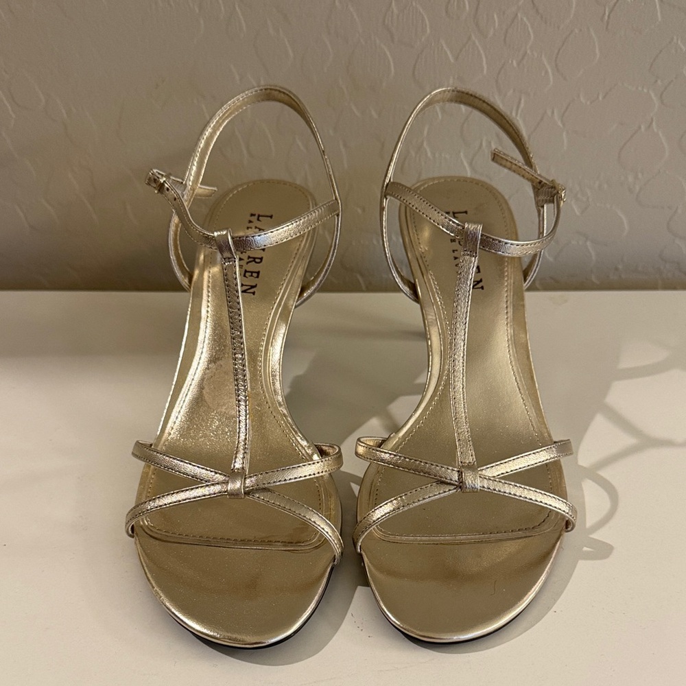 Lauren Ralph Lauren Metallic Strappy Heels